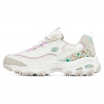 Skechers DLites 1.0 Nahast V&otilde;rkpitsiga Madalad Isa Tossud Naiste toss Valge Hall Roosa 149642-WMLT 35
