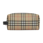 Burberry Ruuduline T&otilde;mblukuga Puuvillane Nahk Pol&uuml;uretaan Sidur Reisi hoiukott Unisex Sidur Beež 80495901 Basic Set (Bag+Dust Bag)