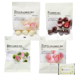 Muji erinevad &scaron;okolaadiga kaetud maasikad 4 t&uuml;&uuml;pi degusteerimiskomplekt Valge &scaron;okolaad Matcha Maasikakompvekide valik Sisaldab originaalset taskut