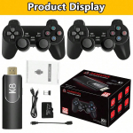 K8 Retro videom&auml;ngukonsool 64g Klassikalised Retro M&auml;ngud Konsoolid HDMI &Uuml;hendus Teleriga Kaks M&auml;ngupulti Kahe m&auml;ngija M&auml;ngud must
