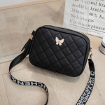 Yogodlns Butterfly Diamond Square kott naistele Nahast &otilde;lakotid Casual Messenger Bag 18x6x13.5cm must