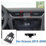 Autos&otilde;iduki mobiiltelefonihoidik Skoda Octavia 3 2 2022 - 2016 jaoks Kinnitused Klamber Alus P&ouml;&ouml;ratav Tugi Tarvikud 3 V&auml;rvi Black16-20