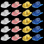 6-20 tk valgustusega kauboim&uuml;tsid pulmadeks Litritega LED-kauboim&uuml;tsid naistele Vilkuv kauboim&uuml;ts Hulgim&uuml;&uuml;k Bachelorette peo meened 6Pcs yellow