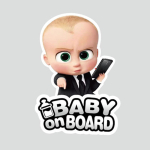 Naljakas Boss Baby Beebi pardal Kleebis, Veekindel Vin&uuml;&uuml;lkleebis, Multikakujuline Ohutushoiatus Kaunistus Auto Kaitserauale Aknale Suit-BABY Boy 1PC beige