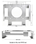 Mac Mini (2018-2024) M2/M4 Metallist Laua alla Paigaldatav Monitori Kinnitus & Seinakapp gray