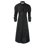 Meeste kirikufatheri vaimuliku r&uuml;&uuml; preestri kost&uuml;&uuml;m Halloweeni jaoks preestri cosplay riided kost&uuml;&uuml;m rollim&auml;nguks 2XL black