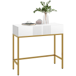 Konsoolilaud Konsoolimoodul 2 sahtliga Terasest alus libisemiskindlate jalgadega 80 x 31,5 x 75 cm Valge 80 x 31.5 x 75 cm