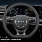 Nahast autojuhtimiskangi kate Kia Niro Sorento Picanto Seltos Carnival K5 Ceed K4 K3 Xceed Sportage 2015 - 2023 2024 2025 ljcmw22 jaoks black