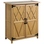 Aiamaja aiam&ouml;&ouml;blikapp 3 riiulit 2 ust tsingitud plekist katus veekindel kuusipuit 75 x 40 x 90 cm kollane 75 x 40 x 90 cm