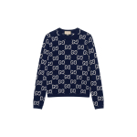 GUCCI GG All Over &Uuml;mmarguse kaelusega kampsun Tumesinine 692900-XKCC5-4492 S sinine