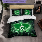 Werder Bremen Jalgpall 3-osaline Voodipesukomplekt Pehme Tekikott Komplekt Padjap&uuml;&uuml;ridega Tr&uuml;kitud Magamistoa Dekoratsioonikomplekt Koju 135cm*200cm