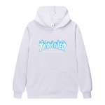 W02-2 Unisex Thrasher Leegitr&uuml;kiga Huppar Meeste Vabaaja L&otilde;tv Pikkade Varrukatega Kapuutsiga Dressipluus Streetwear Pullover L valge