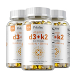 Pslalae D3-vitamiin K2 10000 R&Uuml; pehmekapslid 120 tk &mdash; Luude tugi, mineraalide imendumine, kaltsiumi tugi 120*3