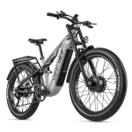Shengmilo S600 PRO E-jalgratas, 2000W kahekordne mootor, 48V 25Ah liitiumaku, 45 km/h, 26x3.0 maastikuratas paksude rehvidega, t&auml;isvedrustus helehall v&auml;rv
