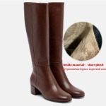 Krazing Pot Veisenahast S&uuml;gis-Talvised Kingad Keskmise Kontsaga Suur Suurus 45 Suurus 44 Suurus 46 Naistele Hoidke Soojas Reiepikkused Saapad 43 black