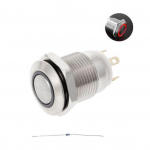 12 mm LED-valgustusega metallist hetkeline nuppl&uuml;liti paadiauto 3A/220V DC