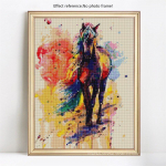 Teemantmaal Tikand Hobune Teemantmosaiik Ise isetegemine T&auml;is&uuml;mmargune n&auml;put&ouml;&ouml; ristpistes 20X30CM