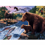 Teemantmaal Ristpistes Teemanttikandid K&auml;sit&ouml;&ouml;maaling Karu mosaiik Kingitus kosk 20X30CM