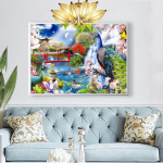 Teemantmaal T&auml;ispuurimine &uuml;mmargune paabulinnu teemanttikandid Maalilised pildid kividest 20X30CM