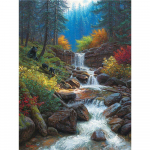 Teemanttikandid juga maastik Teemantmaal Pilte kividest puu ristpistes 20X30CM