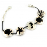 Dolce Vita [E1589] - Bracelet Cr&eacute;ateur 'Clio' Noir Argent&eacute; must