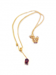 Altesse [F0136] - Collier Plaqu&eacute; Or 'Adeline' rouge dor&eacute; - 38x7 mm punane