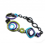 NOA [H8367] - Bracelet Cr&eacute;ateur 'Coloriage' bleu vert roheline