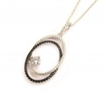 Altesse [L2134] - Collier Argent 'Scarlett' noir blanc must