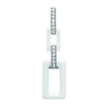Les Tr&eacute;sors De Lily [L6284] - Pendentif Argent 'Sissi' blanc (c&eacute;ramique) rhodi&eacute; - 28x8 mm valge