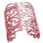 Les Tr&eacute;sors De Lily [M9923] - Roosa kullast 'Cl&eacute;opatra' terasest k&auml;ev&otilde;ru - 70x65x50 mm Heleroosa