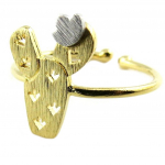 7bis [P8353] - K&auml;sit&ouml;&ouml;na valmistatud kullast  Cactus  s&otilde;rmus - 15x10 mm kuld