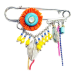 Les Tr&eacute;sors De Lily [Q1042] - Broche Cr&eacute;ateur 'Acapulco' multicolore dor&eacute; - 70x60 mm mitmev&auml;rviline