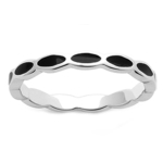 Bague Argent 'Boho' noir argent&eacute; (rhodi&eacute;) - 2 mm 52 must