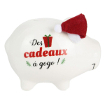 Les Tr&eacute;sors De Lily [Q3840] - keraamiline hoiup&otilde;rsas  Christmas Pig  (kingitusi on palju!) - 11x9x7 cm valge
