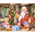 5D t&auml;istehtud teemantmaal k&auml;sitsi valmistatud talvine maastik ristpistes teemanttikandid 20X30CM