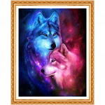 5D isetehtud teemantmaal Wolf Brother 3D ristpistemustriga teemanttikandid loom 20X30CM