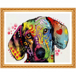 T&auml;is&uuml;mmargune puur 5D DIY Teemantmaali Taks Koer Tikand Ristpistes Teemant Kodukaunistus 20X30CM