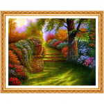 Teemanttikandid Mets p&auml;ikesepaistes &otilde;limaal Pakkimine &uuml;mmargune kristall Teemantmosasik kodukaunistus 20X30CM