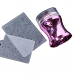 TBS Metal Nail Art Stamper Plate Manik&uuml;&uuml;ri Kaabitsamall Prinditud &uuml;lekandet&ouml;&ouml;riist lilla
