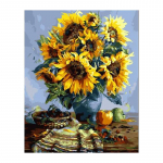 5D isetehtud teemantmaal p&auml;evalill laual Teemanttikandid Ristpistes Kodukaunistus K&auml;sitsi valmistatud kingitused Round 20x30cm