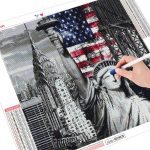 5D DIY teemantmaal New Yorgi teemanttikandid maastiku ristpistes pilt kivist sisekujundusest kodu jaoks Full Round （30x30CM）