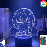 Bungo hulkuvad koerad Osamu Dazai lamp toa kaunistamiseks S&otilde;brale s&uuml;nnip&auml;evakingitus vidin Nakahara Chuya &ouml;&ouml;valgus Anime neoonvalgus Dazai
