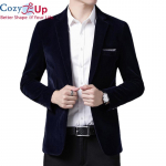 Cozy Up S&uuml;gisene sametist pulmakleit mantel Meeste bleiser jakk Mood vabaaja &uuml;likond jakkLava DJ meeste &auml;ribleiserid Veste kost&uuml;&uuml;m Homme XXL tumesinine