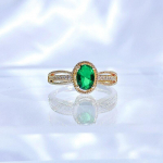 Bella Box klassikaline naiste s&otilde;rmus ovaalse kujuga tsirkoonist Reguleerige suurust Resizable roheline