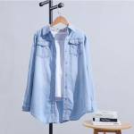 Naiste s&auml;rk Denimtopid vabaaja, paksude taskutega, &uuml;he rinnaga n&ouml;&ouml;biga ja pikkade varrukatega s&auml;rk XXXL