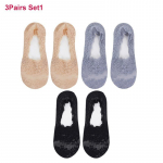 1/3 paari Naistele T&uuml;drukutele Kirsililledega suvised silikageelist pitssokid N&auml;htamatu Puuvillane Tald Libisemisvastane Sussid Paadisokk One Szie