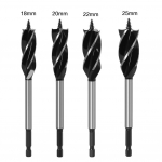 10-32 mm puidut&ouml;&ouml;tlemise tigu puuritegu Puidu puuritegu h&otilde;&otilde;rdpuurpuidu puur Suure s&uuml;sinikusisaldusega terasest kiirl&otilde;igatud puidut&ouml;&ouml;tlemise puuritegude komplektid 4PCs(18-25mm) must