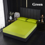 Veekindel puuvillane elastsete ribadega lina, libisemisvastased reguleeritavad madratsikatted &uuml;hele kaheinimesevoodile, 150/180/200 cm ilma padjap&uuml;&uuml;rita Sheet 80X200x30cm roheline