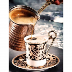 5D DIY Teemantmaali Kohvitass T&auml;is&uuml;mmargune puurv&auml;rv teemantidega Tikand Maastik Kodukaunistused Seinakunst Full Round 20x30CM