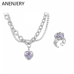 ANENJERY peen ehtekomplekt naistele pruudi pulmas&uuml;da Austria kristallist kaelakeede s&otilde;rmusekomplekt s&otilde;brap&auml;eva hulgim&uuml;&uuml;k